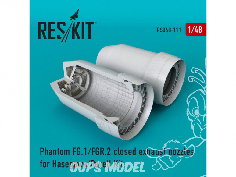 ResKit kit d'amelioration Avion RSU48-0111 Tuyère fermée Phantom (FG.1 / FGR.2) pour kit Hasegawa et Revell 1/48