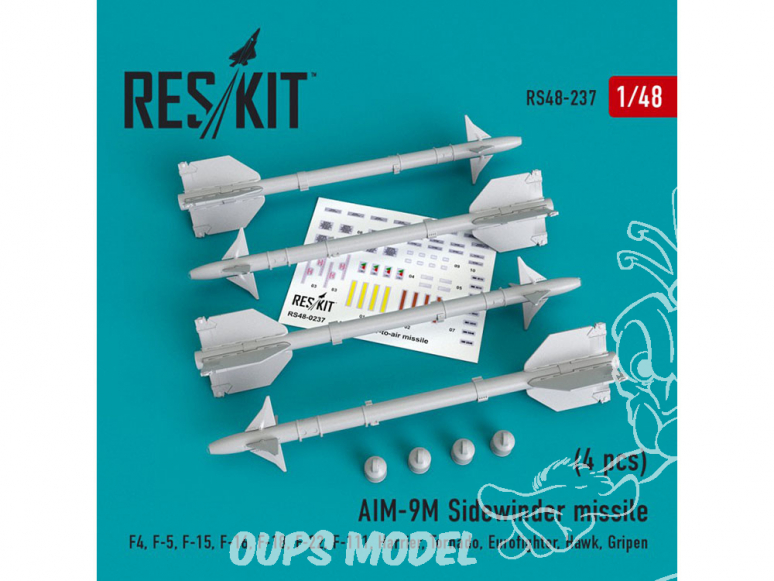 ResKit kit d'amelioration Avion RS48-0237 Missile AIM-9M "Sidewinder" 1/48