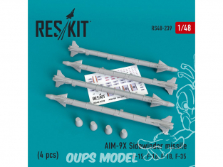 ResKit kit d'amelioration Avion RS48-0239 Missile AIM-9X "Sidewinder" 1/48