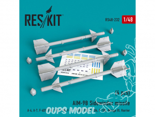 ResKit kit d'amelioration Avion RS48-0232 Missile AIM-9B "Sidewinder" 1/48