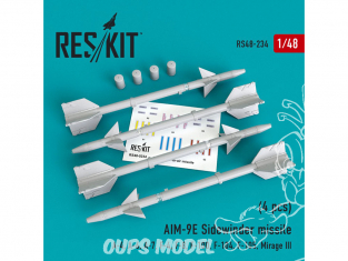 ResKit kit d'amelioration Avion RS48-0234 Missile AIM-9E "Sidewinder" 1/48
