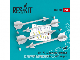 ResKit kit d'amelioration Avion RS48-0233 Missile AIM-9D "Sidewinder" 1/48