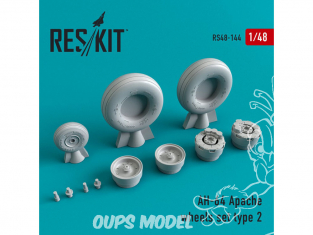 ResKit kit d'amelioration Helico RS48-0144 Jeu de roues AH-64 Apache Type 2 1/48