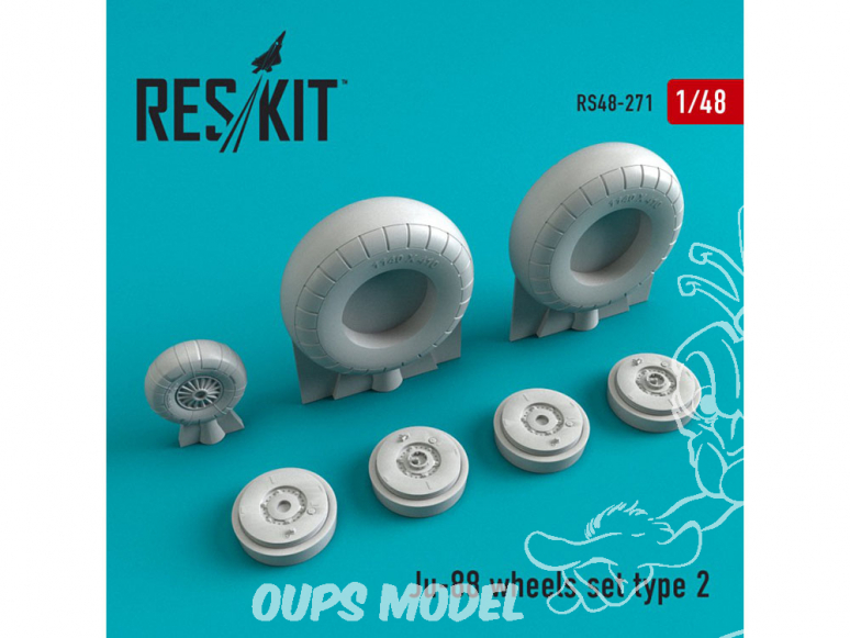 ResKit kit d'amelioration Avion RS48-0271 Jeu de roues Ju-88 type 2 1/48