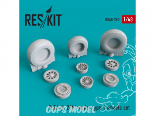 ResKit kit d'amelioration Avion RS48-0260 Jeu de roues B-26 (A-26) Invader type 1 1/48