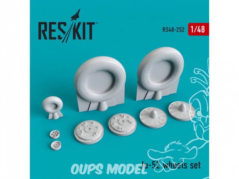 ResKit kit d'amelioration Avion RS48-0252 Roues en résine Ju -52 1/48