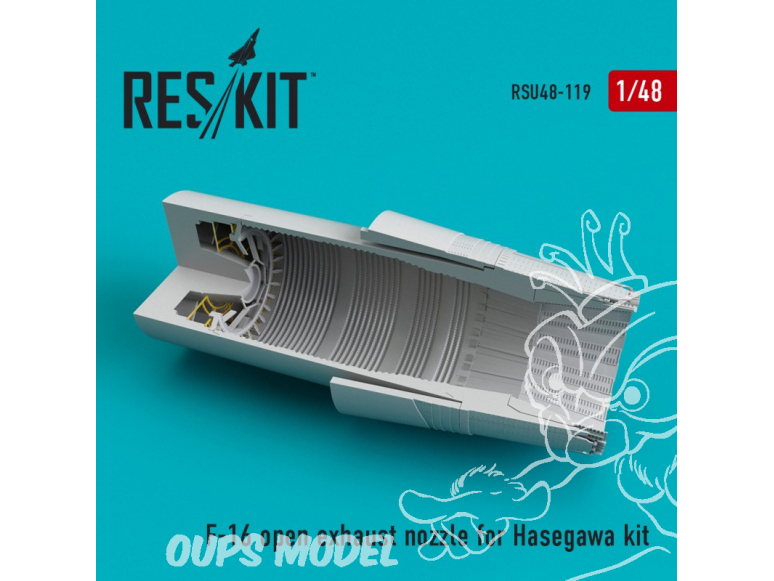 ResKit kit d'amelioration Avion RSU48-0119 Tuyère ouverte F-16 (F100-PW) pour kit Hasegawa 1/48