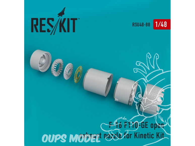 ResKit kit d'amelioration Avion RSU48-0088 Tuyère ouverte F-16 (F110-GE) pour kit Kinetic 1/48