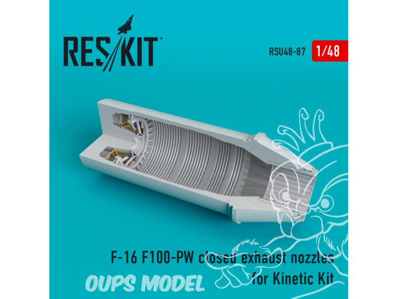 ResKit kit d'amelioration Avion RSU48-0087 Tuyère fermée F-16 (F100-PW) pour kit Kinetic 1/48