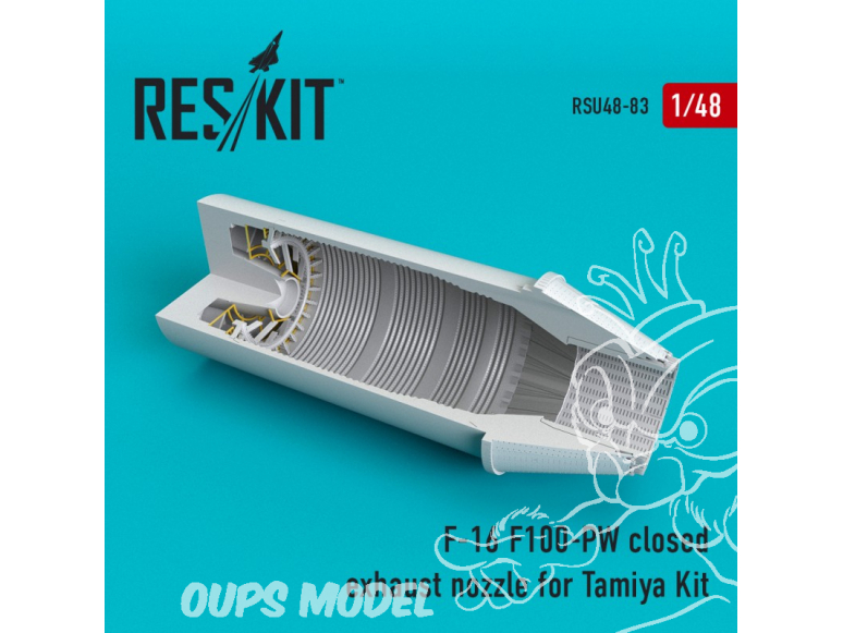 ResKit kit d'amelioration Avion RSU48-0083 Tuyère fermée F-16 (F100-PW) pour kit Tamiya 1/48