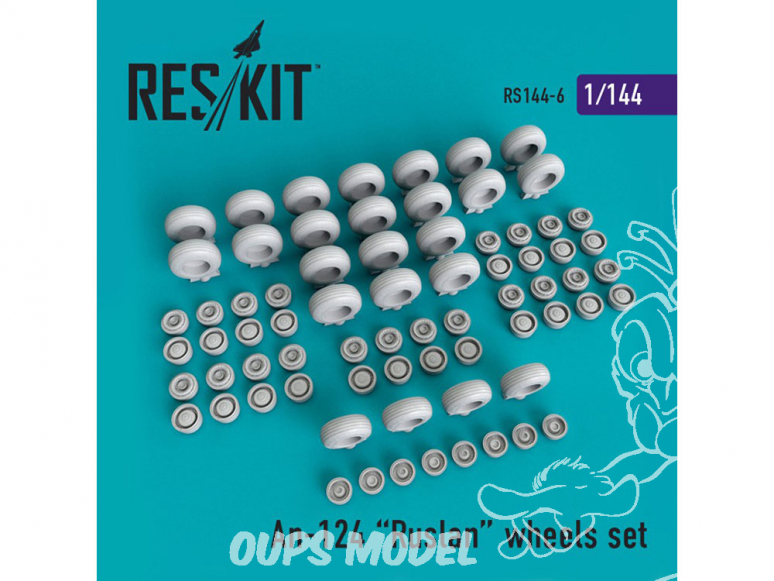 ResKit kit d'amelioration Avion RS144-006 Roues en résine An-124 Ruslan 1/144