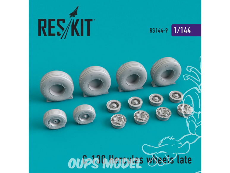 ResKit kit d'amelioration Avion RS144-009 Roues en résine C-130 Hercules late 1/144