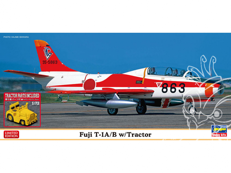 HASEGAWA maquette avion 02364 Fuji T-1A / B avec tracteur 1/72