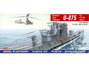 Mirage maquette Sous-marins 40043 U-875 type U-IX D2 Turm II Allemand 1/400