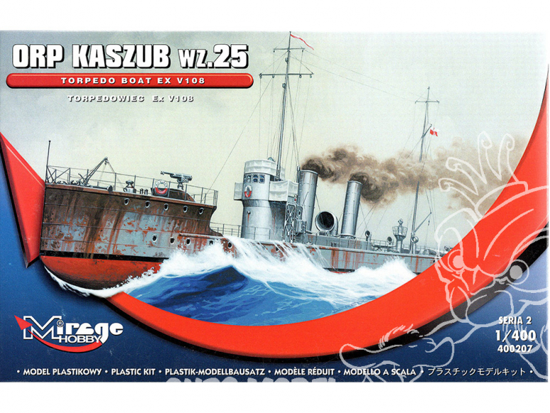 Mirage maquette Bateau 400207 Torpilleur ORP 'Kaszub' wz.25 1/400