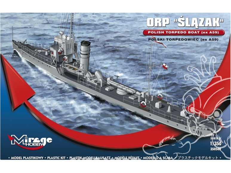 Mirage maquette bateau 350509 Torpilleur polonais ORP ŚLĄZAK (ex A59) 1/350