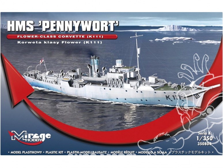 Mirage maquette bateau 350804 Corvette de classe Flower HMS PENNYWORT (K111) 1/350