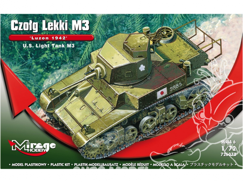 Mirage maquette militaire 726072 U.S. Light Tank M3 'LUZON 1942 1/72