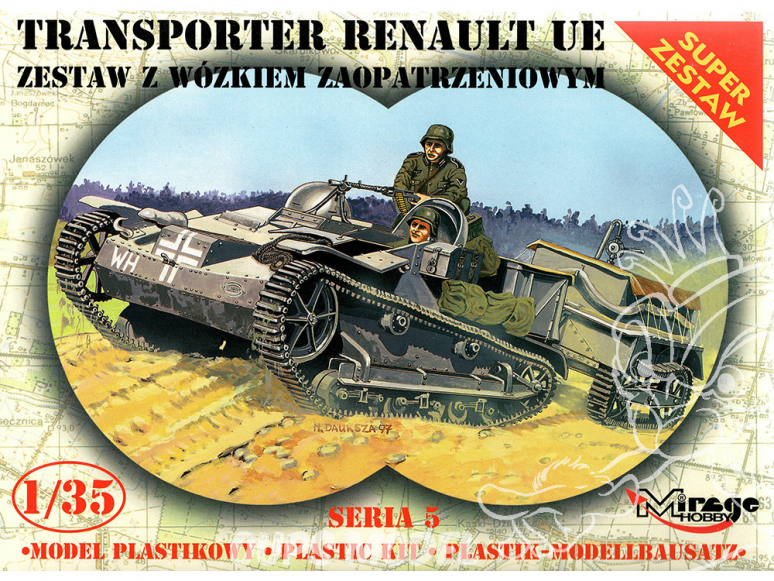 Mirage maquette militaire 35514 RENAULT UE Transporter Set avec chariot de ravitaillement 1/35