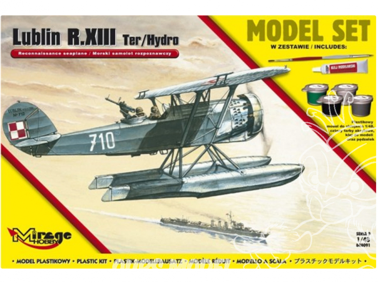 Mirage maquette avion 848091 MODEL SET Lublin R.XIII Ter / Hydro Avion de reconnaissance maritime polonais 1/48