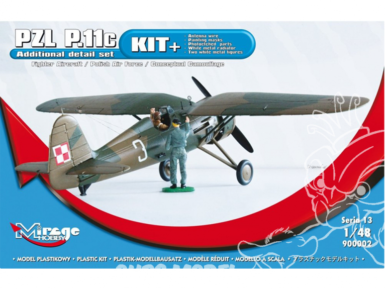 Mirage maquette avion 900002 KIT + avion de chasse PZL P-11c 1/48