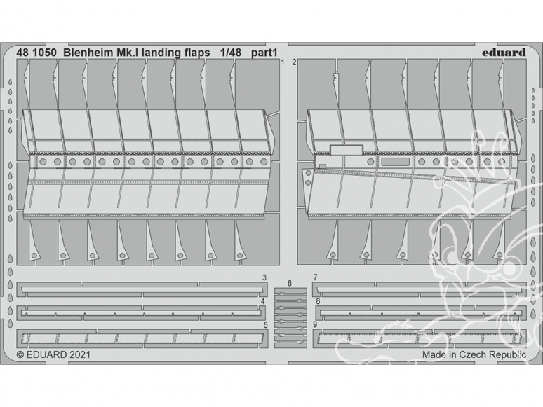 EDUARD photodecoupe avion 481050 Volets d'atterrissage Blenheim Mk.I Airfix 1/48