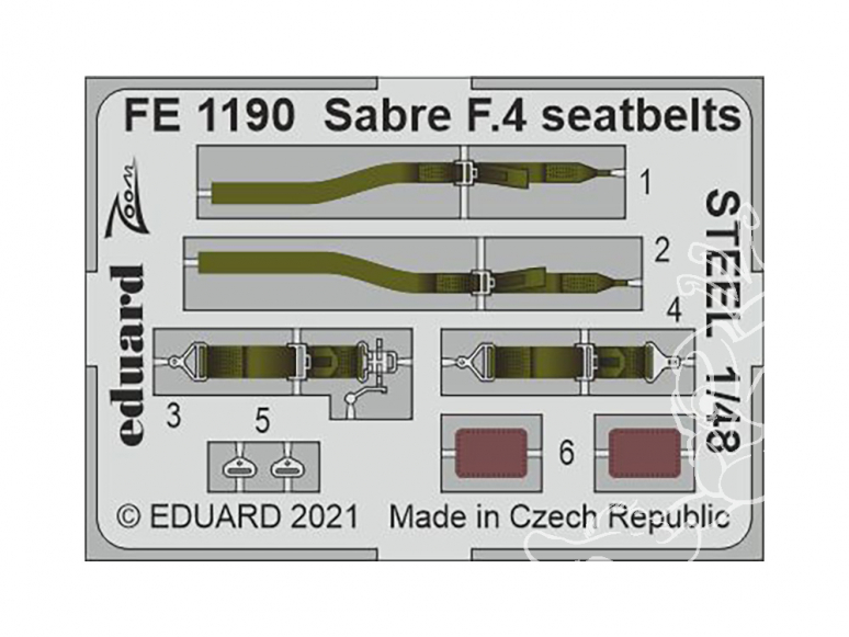 EDUARD photodecoupe avion FE1190 Harnais métal Sabre F.4 Airfix 1/48