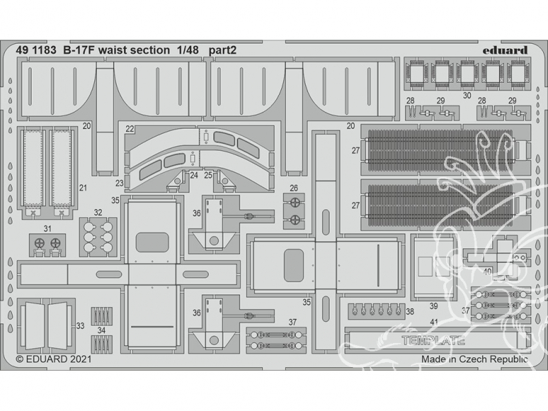 EDUARD photodecoupe avion 491183 Waist section B-17F Hk Models 1/48