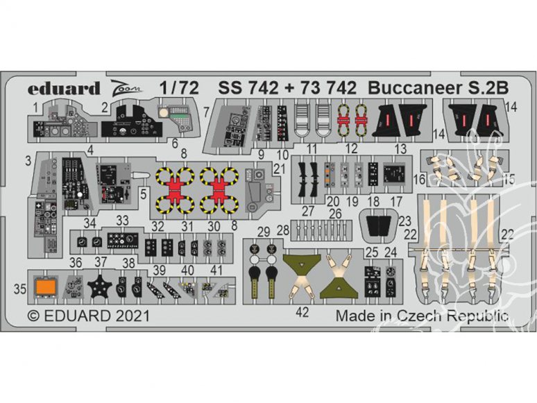 Eduard photodecoupe avion 73742 Amélioration Buccaneer S.2B Airfix 1/72