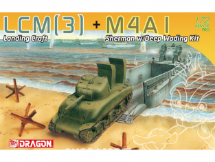Dragon maquette militaire 7516 Landing Craft avec M4A1 equipé de Deep Wading Kit 1/72
