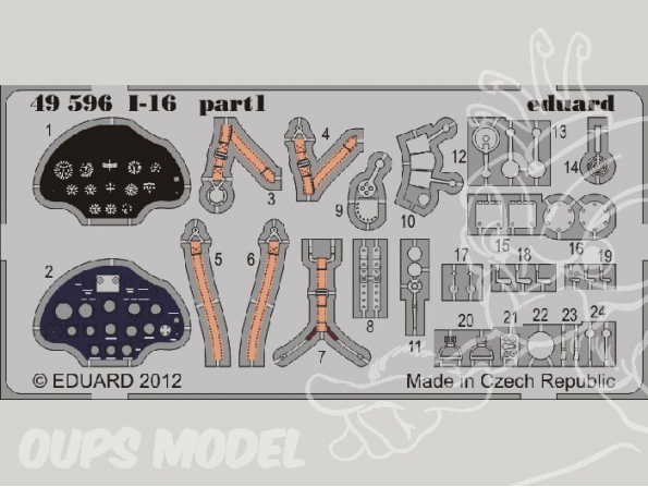 EDUARD photodecoupe avion 49596 I-16 1/48