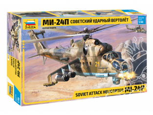 Zvezda maquettes helicoptére 4812 Hélicoptère d'attaque soviétique Mi-24P 1/48