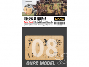 Liang Model 0008 Pochoir aérographe ecaillage peinture 1/24 - 1/35 - 1/48