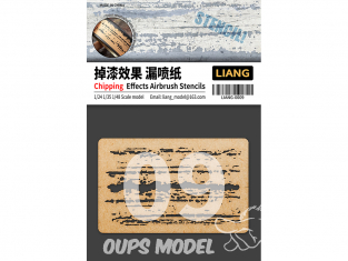Liang Model 0009 Pochoir aérographe ecaillage peinture 1/24 - 1/35 - 1/48