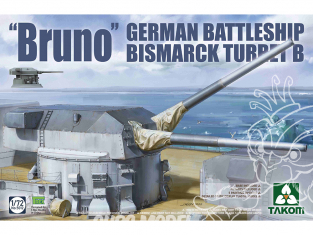 Takom maquette bateau 5012 "Bruno" Tourelle B Bismarck Navire Allemand 1/72
