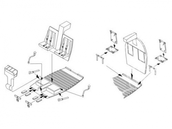 CMK kit amelioration 4271 HUGHES MD-500D Set interieur pour police et versions civiles pour academy 1/48