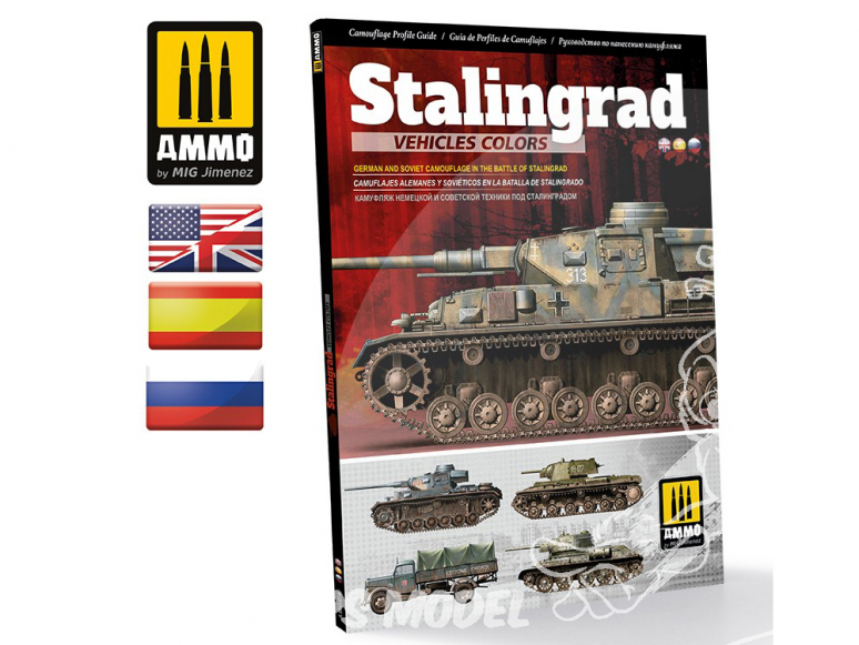 MIG Librairie 6146 Stalingrad - Couleurs véhicules Allemands et Soviétiques en Anglais - Espagnol - Russe