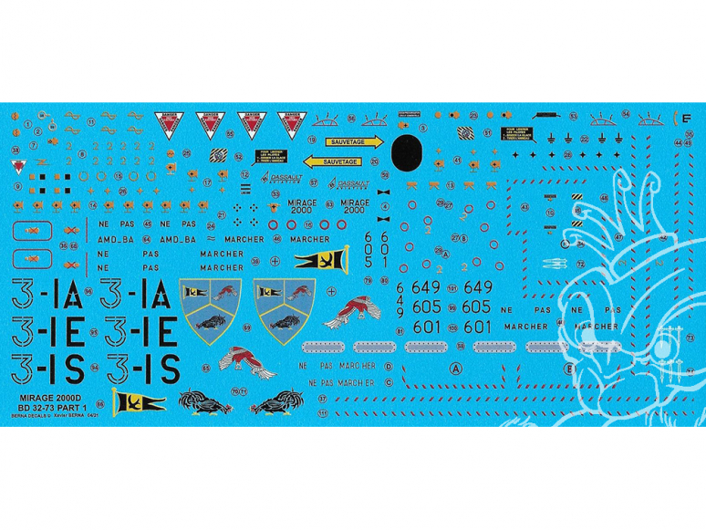 DECALQUES BERNA DECALS BD32-73 Dassault Mirage 2000D Part1 1/32