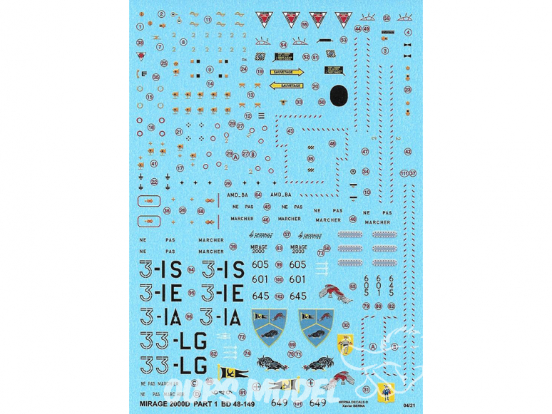 BERNA DECALS BD48-149 Dassault Mirage 2000D Part1 1/48