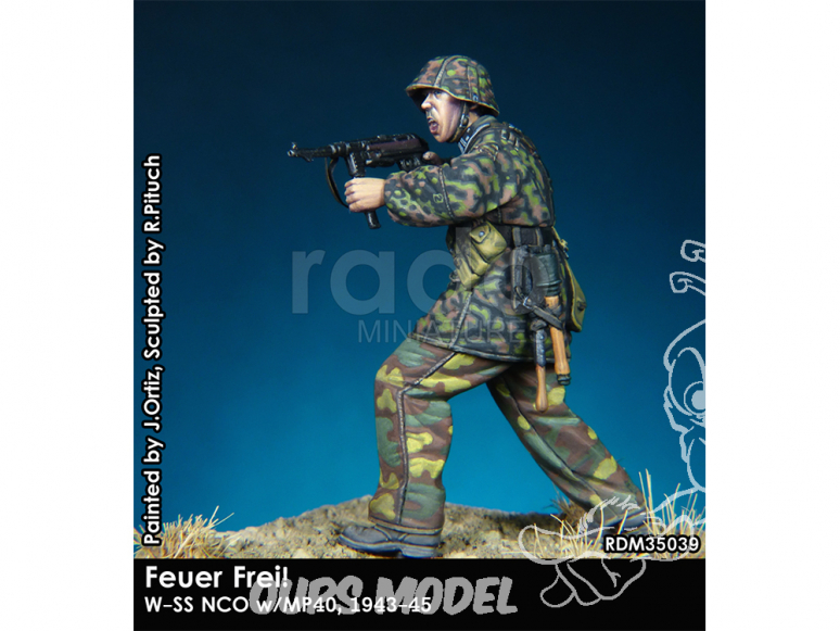 Rado miniatures figurines RDM35039 Feuer Frei! W-SS NCO avec MP40 1943-45 1/35