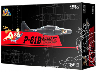 Great Wal Hobby maquette avion S4815 P-61B Noseart avec Armement et poids Edition limitée 1/48