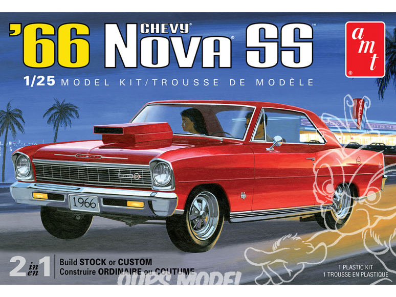 AMT maquette voiture 1198 1966 Chevy Nova SS (2 'n 1) 1/25