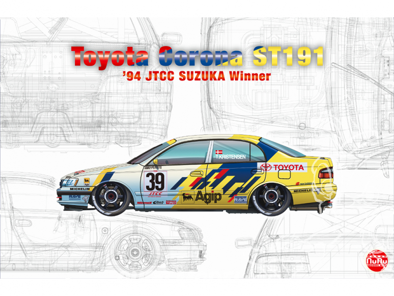 NuNu maquette voiture de Rallye PN24020 TOYOTA CORONA ST191 ’94 JTCC vainqueur SUZUKA 1/24