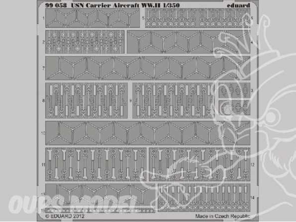Eduard photodecoupe bateau 99058 USN Aircraft Accessoires WWII 1/350