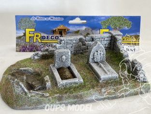 Fr decor 21049 Decor diorama pierre reconstituée Tombes 200x130mm Fabriqué en France