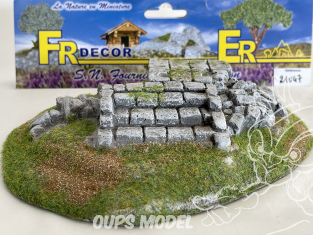 Fr decor 21047 Decor diorama pierre reconstituée ruines sur socle 180x150mm Fabriqué en France