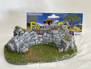 Fr decor 21044 Decor diorama pierre reconstituée murs en ruine sur socle 160x100mm Fabriqué en France