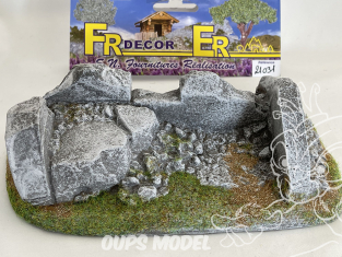 Fr decor 21031 Decor diorama pierre reconstituée murs en ruine sur socle 200x110mm Fabriqué en France