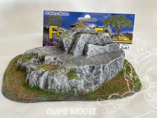 Fr decor 21043 Décor diorama pierre reconstituée roche sur socle 200x110mm Fabriqué en France