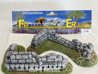 Fr decor 21046 Décor diorama pierre reconstituée 2 murets sur socle 140x150mm Fabriqué en France